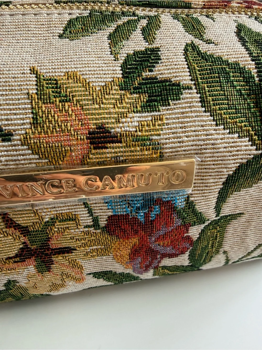 Vince Camuto tapestry cosmetic